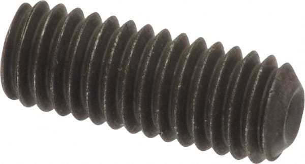 Value Collection - 3/8-16 UNC, 1" OAL, Cup Point Set Screw - Grade 8 Alloy Steel, 3/16" Key - Exact Tooling