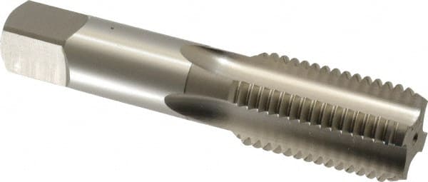 OSG - 1-1/4 - 7 UNC 3B 4 Flute Bright Finish High Speed Steel Straight Flute Standard Hand Tap - Bottoming, Right Hand Thread, 5-3/4" OAL, 2-9/16" Thread Length, H4 Limit, Oversize - Exact Tooling