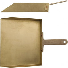 Ampco - 4" Wide x 13" Deep x 1-1/2" High Handheld Dustpan - Aluminum Body, 5" Handle - Exact Tooling