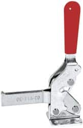 De-Sta-Co - 1,000 Lb Holding Capacity, Vertical Handle, Manual Hold Down Toggle Clamp - 64° Handle Movement, 76° Bar Opening, Solid Bar, Flanged Base, Electro-Plated Zinc, Carbon Steel - Exact Tooling