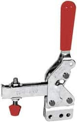 De-Sta-Co - 600 Lb Holding Capacity, Vertical Handle, Manual Hold Down Toggle Clamp - 66° Handle Movement, 75° Bar Opening, U-Bar, Straight Base, Electro-Plated Zinc, Carbon Steel - Exact Tooling
