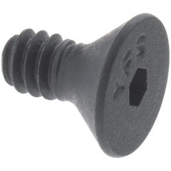 Value Collection - #5-40 UNC Hex Socket Drive, 82° Flat Screw - Alloy Steel, Black Oxide Finish, Partially Threaded, 1-1/4" OAL - Exact Tooling