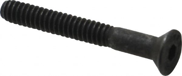 Value Collection - #10-24 UNC Hex Socket Drive, 82° Flat Screw - Alloy Steel, Black Oxide Finish, Partially Threaded, 1-1/2" OAL - Exact Tooling