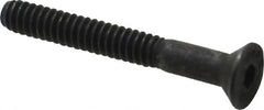 Value Collection - #10-24 UNC Hex Socket Drive, 82° Flat Screw - Alloy Steel, Black Oxide Finish, Partially Threaded, 1-1/2" OAL - Exact Tooling
