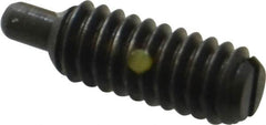 Gibraltar - 1/4-20, 5/8" Thread Length, 3/16" Plunger Projection, Steel Threaded Spring Plunger - 0.119" Max Plunger Diam, 0.3 Lb Init End Force, 3.5 Lb Final End Force - Exact Tooling