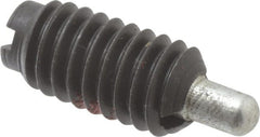 Gibraltar - 5/16-18, 5/8" Thread Length, 3/16" Plunger Projection, Steel Threaded Spring Plunger - 0.135" Max Plunger Diam, 0.5 Lb Init End Force, 4.5 Lb Final End Force - Exact Tooling