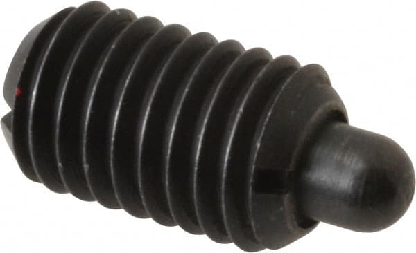 Gibraltar - 1/2-13, 13/16" Thread Length, 1/4" Plunger Projection, Steel Threaded Spring Plunger - 1/4" Max Plunger Diam, 1.7 Lb Init End Force, 8.5 Lb Final End Force - Exact Tooling