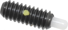 Gibraltar - 1/4-20, 5/8" Thread Length, 3/16" Plunger Projection, Steel Threaded Spring Plunger - 0.119" Max Plunger Diam, 0.5 Lb Init End Force, 6 Lb Final End Force - Exact Tooling