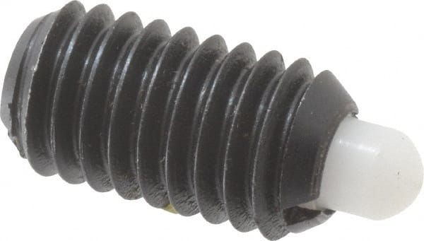 Gibraltar - 3/8-16, 11/16" Thread Length, 3/16" Plunger Projection, Steel Threaded Spring Plunger - 0.186" Max Plunger Diam, 1 Lb Init End Force, 12 Lb Final End Force - Exact Tooling