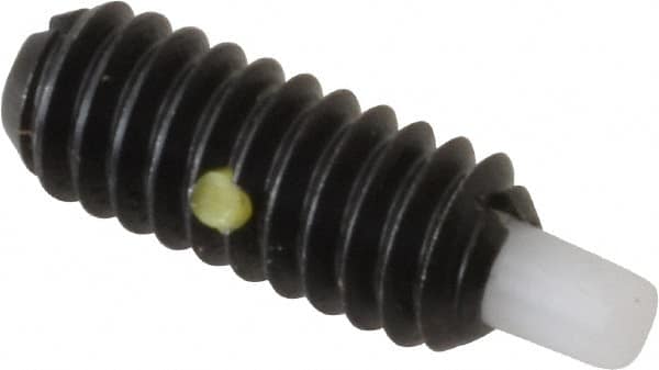Gibraltar - 1/4-20, 5/8" Thread Length, 3/16" Plunger Projection, Steel Threaded Spring Plunger - 0.119" Max Plunger Diam, 0.3 Lb Init End Force, 3.5 Lb Final End Force - Exact Tooling