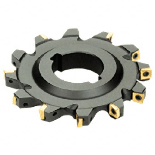Iscar - Arbor Hole Connection, 12mm Cutting Width, 33mm Depth of Cut, 125mm Cutter Diam, 40mm Hole Diam, 12 Tooth Indexable Slotting Cutter - SDN Toolholder, Q/XPMT Insert, Right Hand Cutting Direction - Exact Tooling