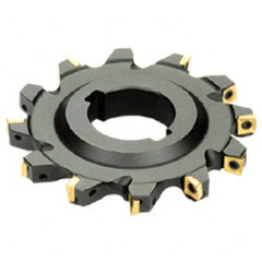 Iscar - Arbor Hole Connection, 12mm Cutting Width, 33mm Depth of Cut, 125mm Cutter Diam, 40mm Hole Diam, 12 Tooth Indexable Slotting Cutter - SDN Toolholder, Q/XPMT Insert, Right Hand Cutting Direction - Exact Tooling