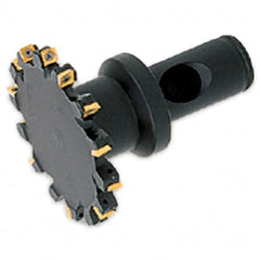 Iscar - Shank Connection, 0.37" Cutting Width, 1.3" Depth of Cut, 4" Cutter Diam, 8 Tooth Indexable Slotting Cutter - FDN-CF4 Toolholder, Q/XOMT Insert - Exact Tooling