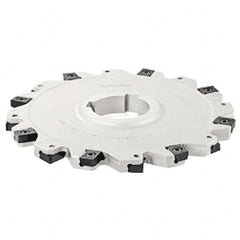 Iscar - Arbor Hole Connection, 2.38" Depth of Cut, 8" Cutter Diam, 2" Hole Diam, 10 Tooth Indexable Slotting Cutter - SDN-LN12 Toolholder, LNET Insert - Exact Tooling