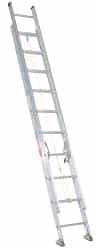 Made in USA - 36' High, Type II Rating, Aluminum Extension Ladder - Exact Tooling
