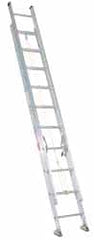 Made in USA - 40' High, Type II Rating, Aluminum Extension Ladder - Exact Tooling