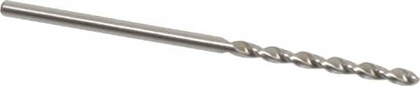 Accupro - #49 130° Cobalt Jobber Drill - Bright Finish, Right Hand Cut, Parabolic Flute, Straight Shank, 1-13/16" OAL, Split Point - Exact Tooling