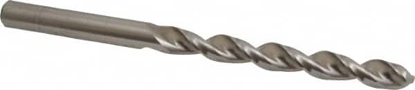 Accupro - 7.9mm 130° Cobalt Jobber Drill - Bright Finish, Right Hand Cut, Parabolic Flute, Straight Shank, 4-39/64" OAL, Split Point - Exact Tooling