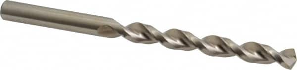 Accupro - 8.1mm 130° Cobalt Jobber Drill - Bright Finish, Right Hand Cut, Parabolic Flute, Straight Shank, 4-39/64" OAL, Split Point - Exact Tooling