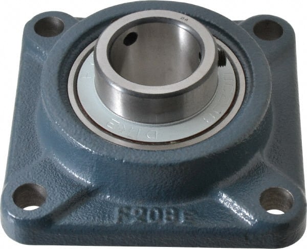 Value Collection - 1-1/2" ID, 5-1/8" OAW x 5-1/8" OAL x 5-1/8" OAH 4-Bolt High Temperature Flange Bearing - 4,000 Lb Static Cap, 6,400 Lb Dyn Cap, 4" Btw Mnt Hole Ctrs, 53/64" Base-to-Ctr Ht, Cast Iron - Exact Tooling