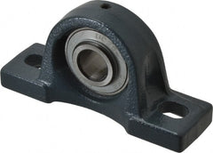 Value Collection - 3/4" ID, 2-17/32" OAW x 5" OAL x 2-17/32" OAH High Temperature Ball Bearing Pillow Block - 1,650 Lb Static Cap, 2,830 Lb Dyn Cap, 3-3/4" Btw Mnt Hole Ctrs, 1-5/16" Base-to-Ctr Ht, Cast Iron - Exact Tooling