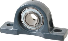 Value Collection - 1" ID, 2-25/32" OAW x 5-1/2" OAL x 2-25/32" OAH High Temperature Ball Bearing Pillow Block - 1,740 Lb Static Cap, 3,100 Lb Dyn Cap, 4-1/8" Btw Mnt Hole Ctrs, 1-7/16" Base-to-Ctr Ht, Cast Iron - Exact Tooling