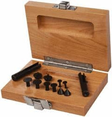 SPI - 0.06, 0.11 & 0.156" Groove Depth, Cold Rolled Steel & Wood (Case) Caliper Centerline Attachment - 0.65" Bore Depth, For Use with 6" Vernier, Dial & Digital Calipers - Exact Tooling