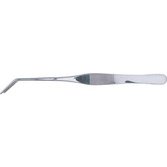 6 3/4″ Curved Sharp Serrated Point Tweezers - Exact Tooling