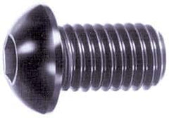 Value Collection - #5-40 UNC Hex Socket Drive, Button Screw - Alloy Steel, Black Oxide Finish, Fully Threaded, 1-1/2" Length Under Head - Exact Tooling