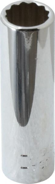 Blackhawk by Proto - 1/4" Drive, Deep Hand Socket - 12 Points, 1-15/16" OAL, Chrome Finish - Exact Tooling