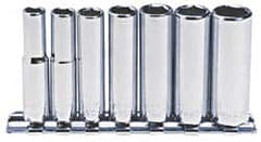 Blackhawk by Proto - 7 Piece 1/4" Drive Deep Well Socket Set - 6 Points, 1/4" to 1/2" Range, Inch Measurement Standard - Exact Tooling