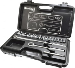 Blackhawk by Proto - 17 Piece 1/2" Drive Socket Set - 6, 12 Points, 3/8" to 1-1/4" Range, Inch Measurement Standard - Exact Tooling