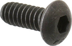 Value Collection - #10-24 UNC Hex Socket Drive, Button Screw - Alloy Steel, Black Oxide Finish, Fully Threaded, 1/2" Length Under Head - Exact Tooling