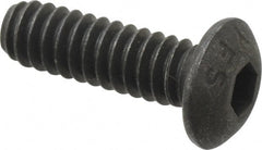 Value Collection - #10-24 UNC Hex Socket Drive, Button Screw - Alloy Steel, Black Oxide Finish, Fully Threaded, 5/8" Length Under Head - Exact Tooling