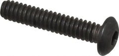 Value Collection - #10-24 UNC Hex Socket Drive, Button Screw - Alloy Steel, Black Oxide Finish, Fully Threaded, 1" Length Under Head - Exact Tooling