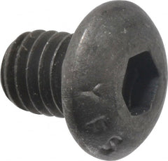 Value Collection - #10-32 UNF Hex Socket Drive, Button Screw - Alloy Steel, Black Oxide Finish, Fully Threaded, 1/4" Length Under Head - Exact Tooling