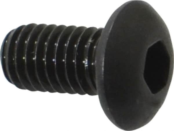 Value Collection - #10-32 UNF Hex Socket Drive, Button Screw - Alloy Steel, Black Oxide Finish, Fully Threaded, 3/8" Length Under Head - Exact Tooling