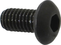 Value Collection - #10-32 UNF Hex Socket Drive, Button Screw - Alloy Steel, Black Oxide Finish, Fully Threaded, 3/8" Length Under Head - Exact Tooling