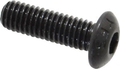 Value Collection - #10-32 UNF Hex Socket Drive, Button Screw - Alloy Steel, Black Oxide Finish, Fully Threaded, 5/8" Length Under Head - Exact Tooling