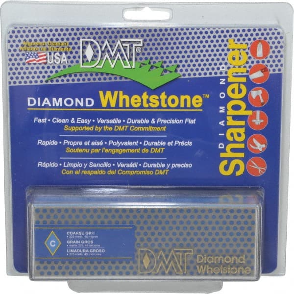 DMT - 6" Long x 2" Wide x 3/4" Thick, Diam ond Sharpening Stone - Rectangle, 325 Grit, Coarse Grade - Exact Tooling