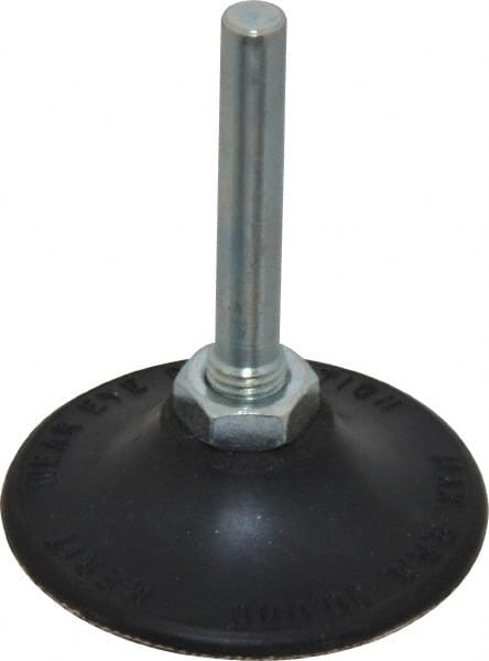 Merit Abrasives - 2" Diam Quick-Change Type P Disc Backing Pad - 1/4" Shank Diam, Medium Density, 30,000 RPM, Power-Lock Type 1 Compatible - Exact Tooling