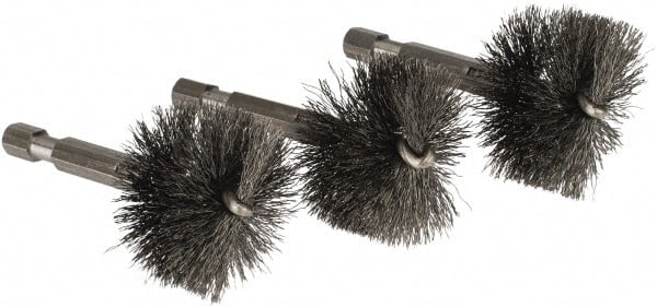 Ridgid - 1-1/4 Inch Inside Diameter, 1-7/16 Inch Actual Brush Diameter, Steel, Power Fitting and Cleaning Brush - Exact Tooling