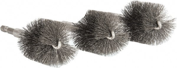 Ridgid - 1-1/2 Inch Inside Diameter, 1-3/4 Inch Actual Brush Diameter, Steel, Power Fitting and Cleaning Brush - Exact Tooling