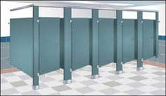 Bradley - 2 Steel In-Corner Washroom Partition Compartment - 57 Inch Long x 72 Inch Wide x 96 Inch High, ADA Compliant Stall Compatibility, Almond - Exact Tooling