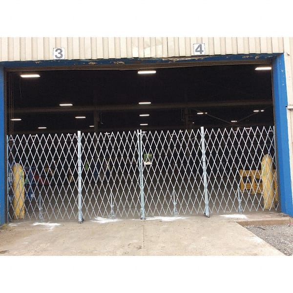 Illinois Engineered Products - 7' High Bi-Parting Folding Gates - Galvanized Steel, Silver - Exact Tooling