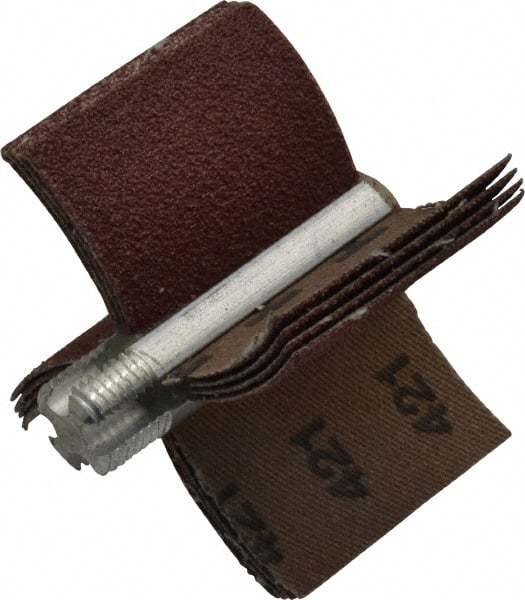 Superior Abrasives - 60 Grit, Coated, Aluminum Oxide Bore Polisher - 1/4" Shank Length, Medium Grade, 20,000 RPM, Polishes Bores with 1-1/2 to 2" Diam - Exact Tooling