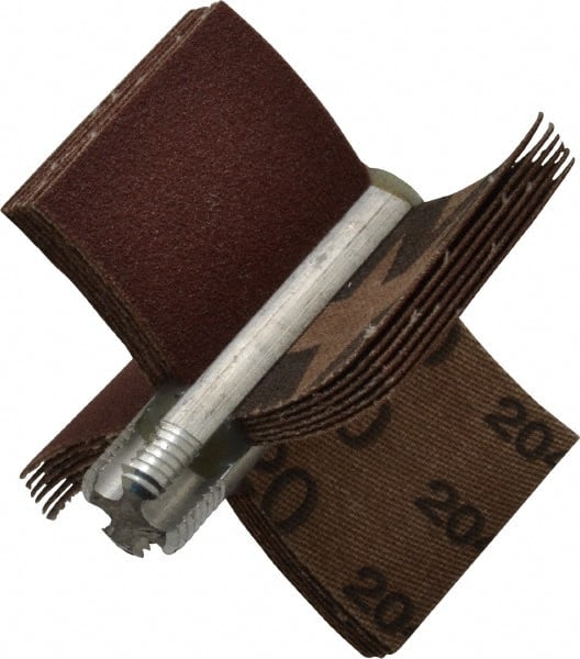 Superior Abrasives - 120 Grit, Coated, Aluminum Oxide Bore Polisher - 1/4" Shank Length, Fine Grade, 20,000 RPM, Polishes Bores with 1-1/2 to 2" Diam - Exact Tooling