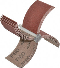 Superior Abrasives - 80 Grit, Coated, Aluminum Oxide Bore Polisher - 1/4" Shank Length, Medium Grade, 15,000 RPM, Polishes Bores with 2-1/2 to 3" Diam - Exact Tooling