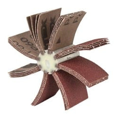 Superior Abrasives - 60 Grit, Coated, Aluminum Oxide Bore Polisher - 1/4" Shank Length, Medium Grade, 16,000 RPM, Polishes Bores with 2 to 2-1/2" Diam - Exact Tooling