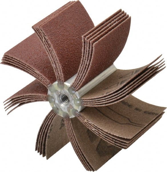 Superior Abrasives - 80 Grit, Coated, Aluminum Oxide Bore Polisher - 1/4" Shank Length, Medium Grade, 16,000 RPM, Polishes Bores with 2 to 2-1/2" Diam - Exact Tooling